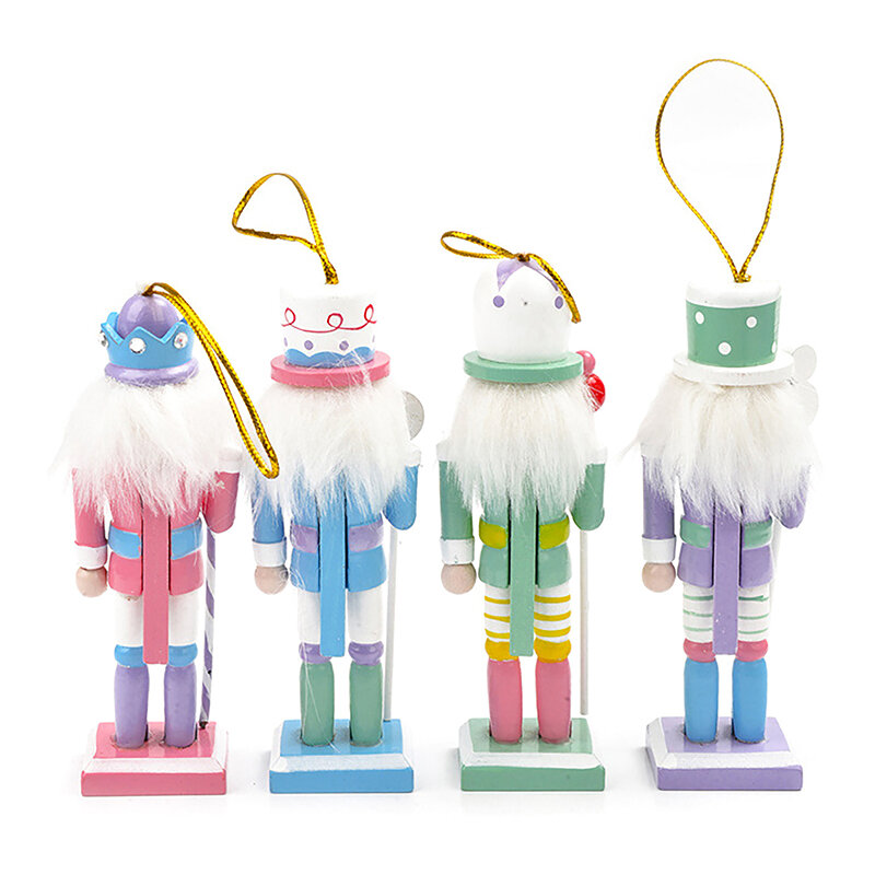 Muñecos de banda de soldados de nueces de dibujos animados, miniaturas de 12,5 CM, adornos de marionetas de Cascanueces, decoración de escritorio, suministros para fiestas de Navidad