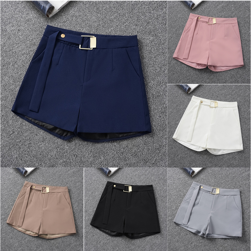 Koreanische Kurze Design Weiß Anzug Shorts für Frauen 2022 Frühling Fashion Solid Hohe Taille Grün Breite Bein Shorts Röcke mit gürtel