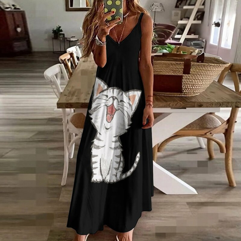 American Shorthair happy Sleeveless Dress dress for women summer luxury dresses