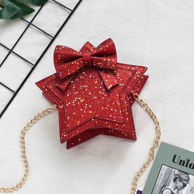 2023 New Children's Five Point Star Accessories Small Bag Cute Baby Girl One Shoulder Oblique Cross Bag Princess Small Bag