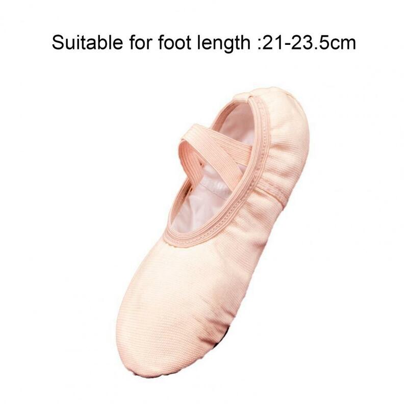 Sepatu balet wanita elastis, sepatu sandal selop kanvas sol terpisah, sepatu balet lembut elastis, SEPATU untuk pertunjukan, alas kaki nyaman tahan lama