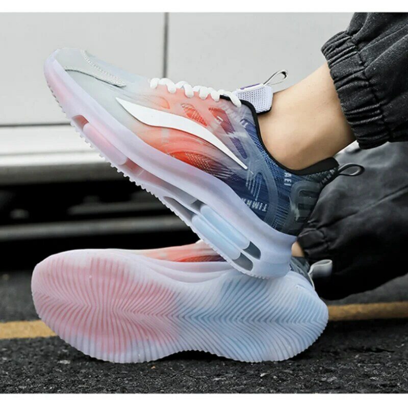 Size 36-47 Men Women Sneakers Air Cushion TPR Sole Air Mash Vamp Light Weight Running Basketball Sports Shoes Couples Trainers