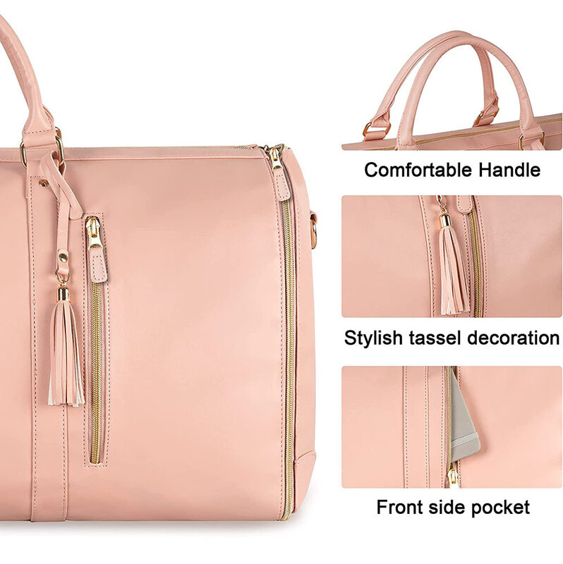 Faltbare Damen Reisetaschen bequeme Handgepäck tasche große PU-Leder-Reisetasche Damen-Geschäfts reisetasche