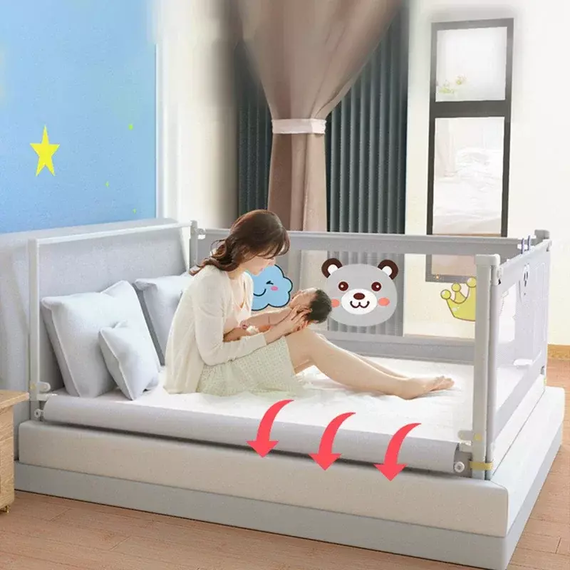 아기 안전 침대 장벽 어린이 놀이펜 침대 가드, 침실 보호대, 어린이 수면 레일 보호, 조절 가능한 울타리, 1 PC