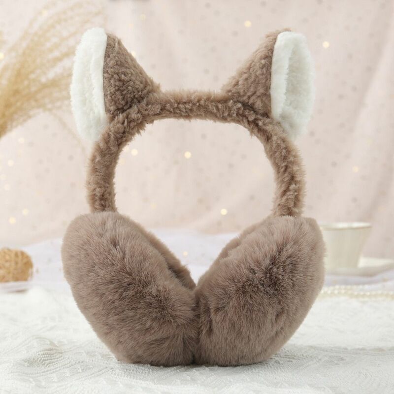 Keep Warm Fluffy Earmuffs Sweet Cold Protection Plush Windproof Ear Cover Foldable Soft Winter Earflaps
