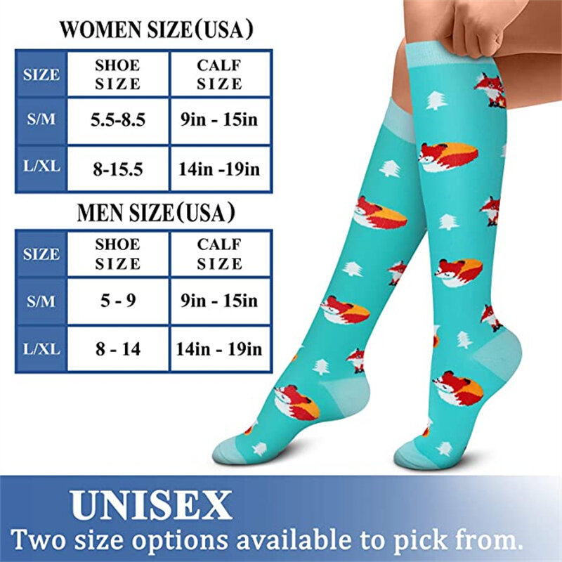 Компрессионные носки для мужчин и женщин, для бега, атлетики, Кроссфит, путешествий, медсестер, уличные велосипедные чулки с длинным давлением