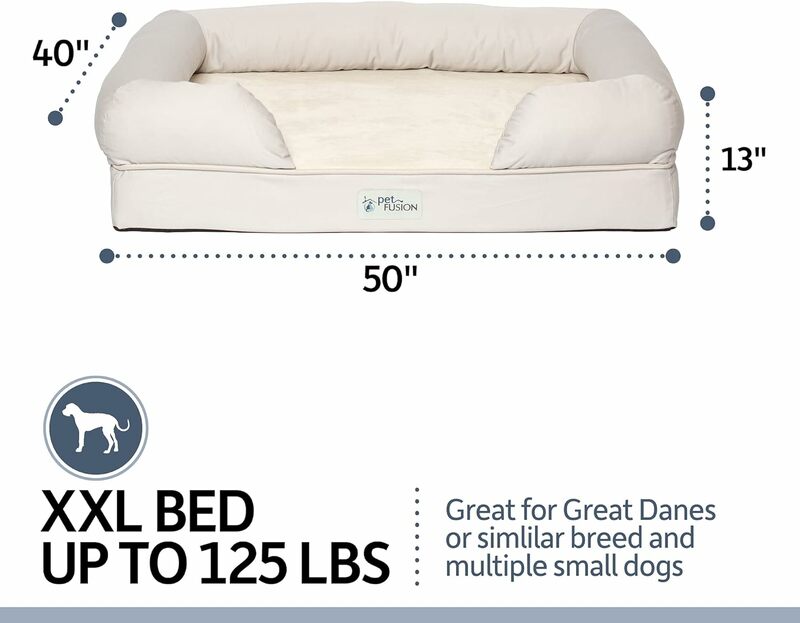 PetFusion Ultimate Dog Bed, Orthopedic Memory Foam, Multiple Sizes/Colors, Medium Firmness Pillow, Waterproof Liner