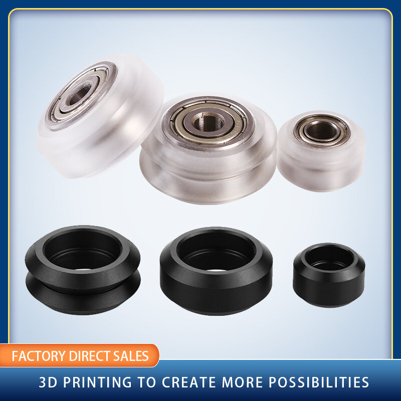 3D Printer Plastic Wheel POM Big Models Passive Round wheel Idler Pulley Gear for CNC Openbuildss V-Slot