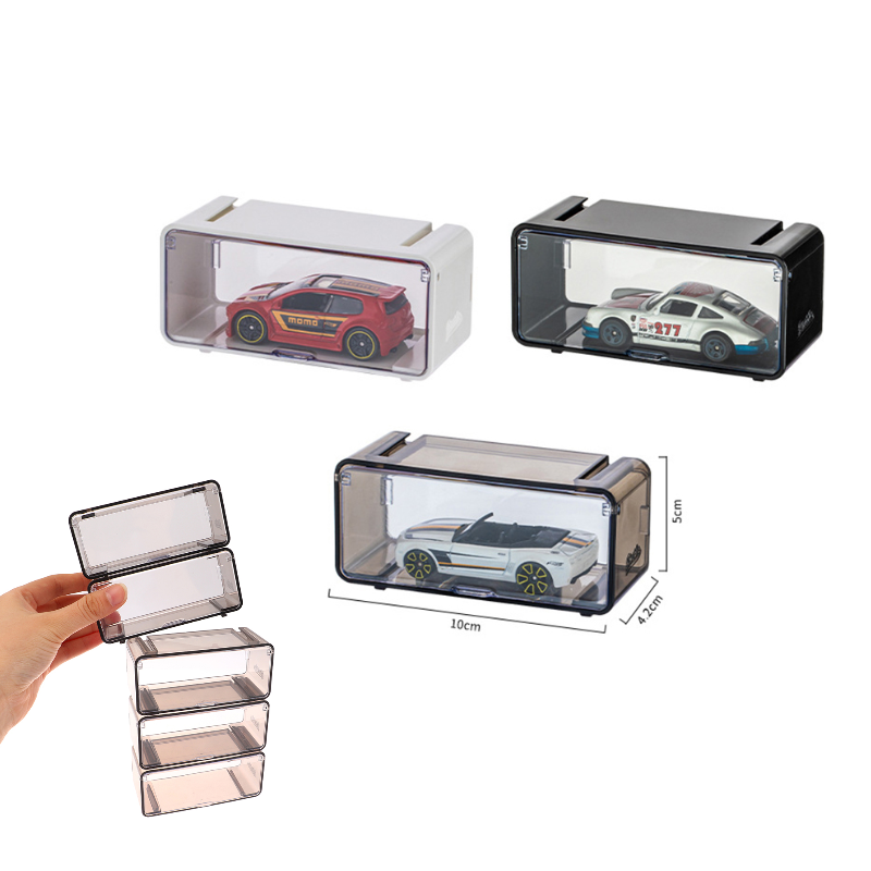 Car Toys  Transparent Dustproof Carro Model Collection Display Combinable Shell Acrylic Storage Box For Boys Gift