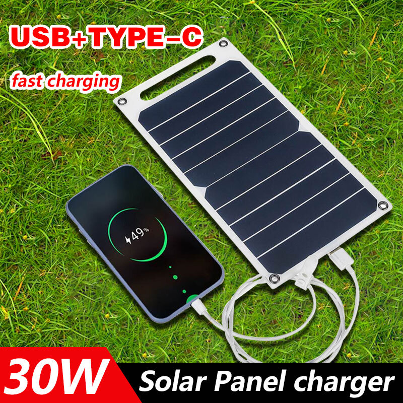 Panel Solar portátil para teléfono móvil, fuente de alimentación de 6,8 V para coche, yate, RV, 30W, venta directa de fábrica, nuevo