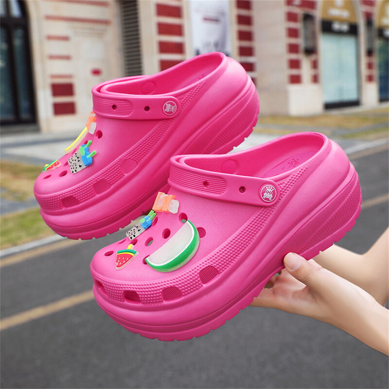 ARKKG Fashion Thick Sole Increased Women Beach Sandals Slippers High Heels Casual Platform Clogs Girls Flip Flops Slides Shoes