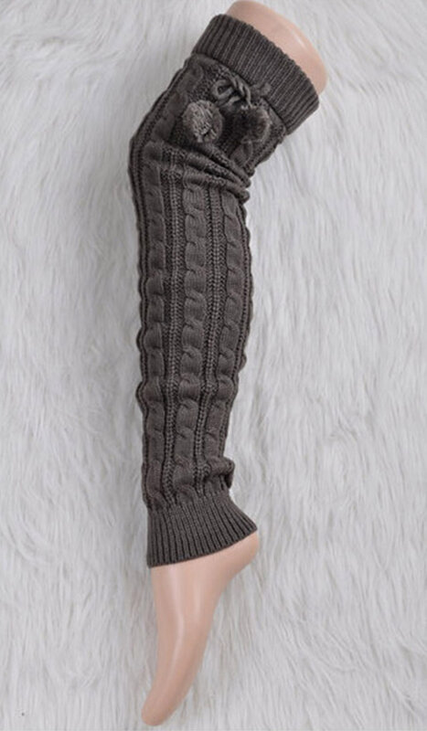 Sepatu Bot Penghangat Kaki Kaus Kaki Ketat Kaus Kaki Olahraga Wanita Menari Bantalan Lutut Sepatu Bawah Musim Gugur dan Musim Dingin Kaki Hangat, Rajutan Panjang