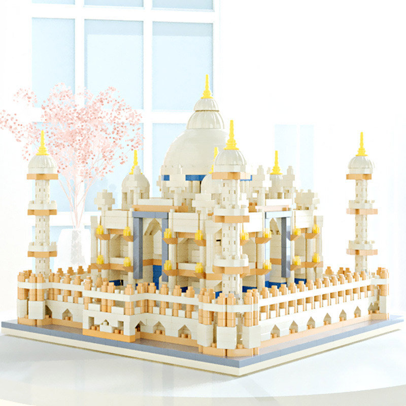 2669 pçs cidade mini mundialmente famoso taj mahal arquitetura modelo blocos de construção tijolos palácio brinquedos educativos para crianças presente