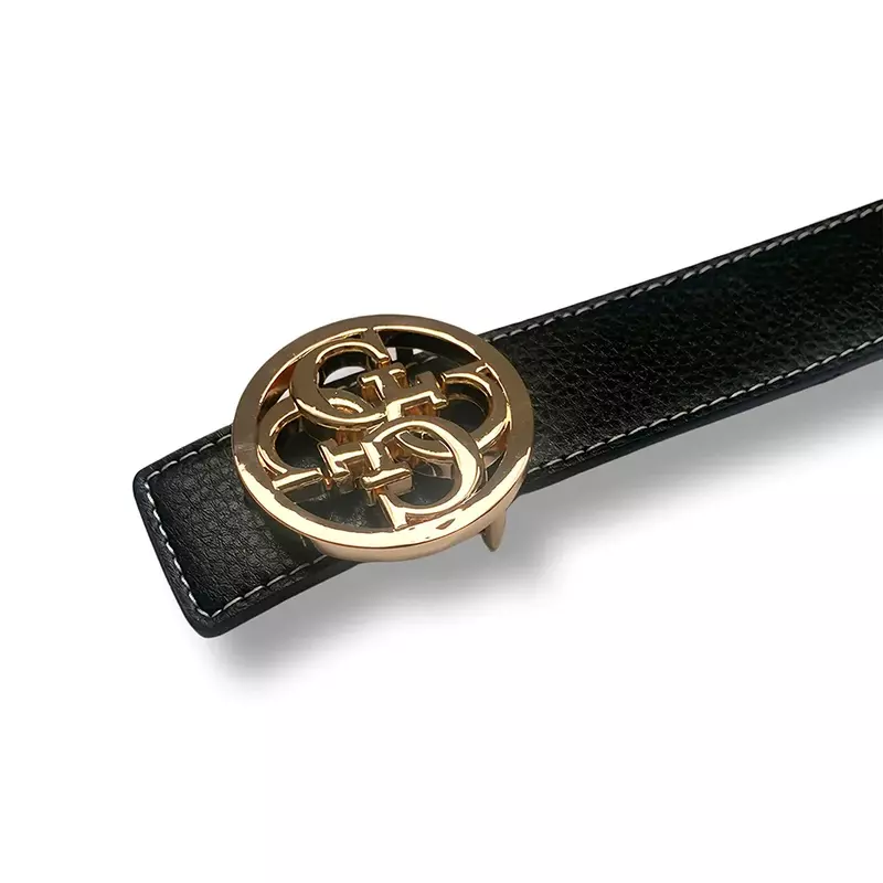 Cinturón de cuero genuino con hebilla circular de Metal para hombre y mujer, cinturón de moda para Vestido vaquero, pretina de alta calidad
