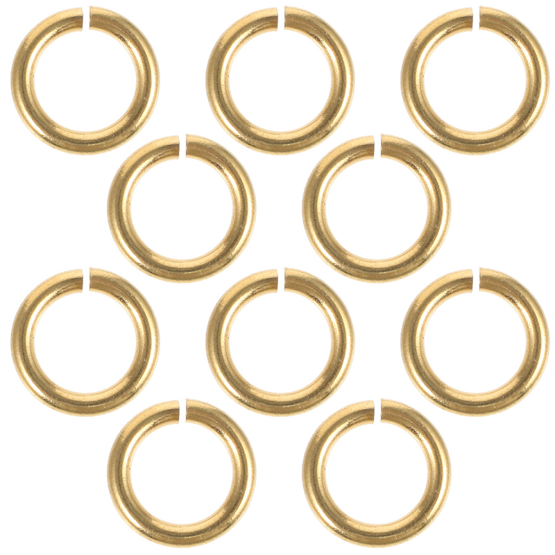 10 buah gelang cincin penghubung jimat pemegang kalung kuningan perhiasan Kit perbaikan