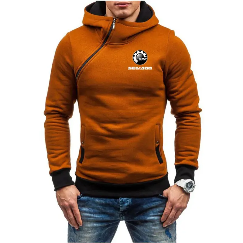 Sea Doo Seadoo Moto New Men's Fashion Printing Classics Five-Color Sweatshirt High Quality Casual Diagonal Zipper Tops