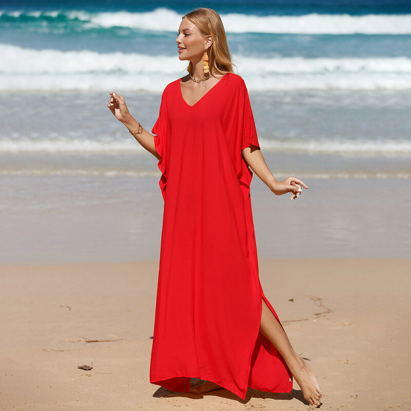 Женское богемное платье-бикини, свободное богемное пляжное платье зеленого цвета, Солнцезащитная одежда для весны и лета 2023
