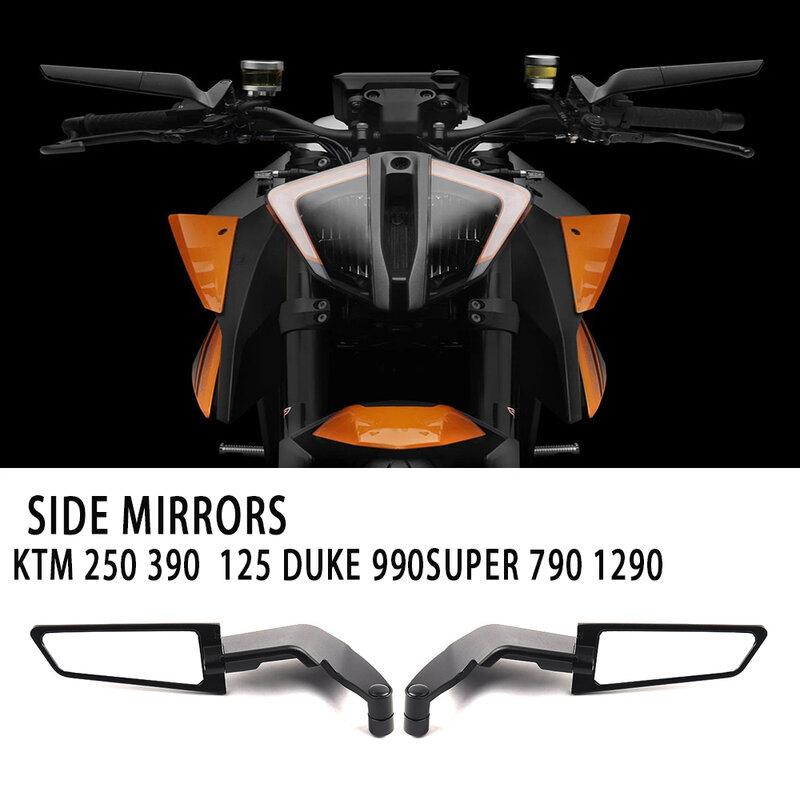 Dla KTM 250 390 200 690 125 DUKE 990 SUPER R 790 1290 lusterka motocyklowe lustro Stealth Winglets do obracania regulowanych lusterek
