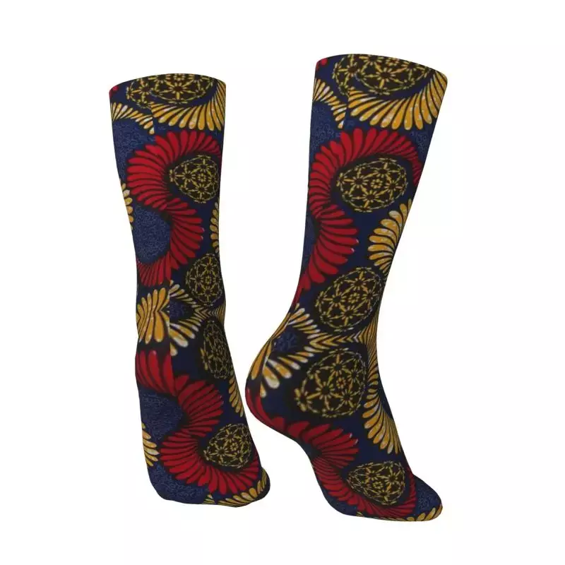 Chaussettes de sport à motif africain Ankara pour hommes et femmes, impression 3D, art ethnique traditionnel africain, chaussettes de football chaudes, mode