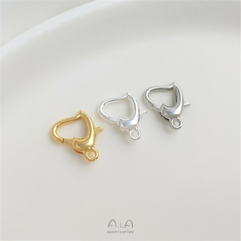 14k Gold-plated Light Gold Love-shaped Spring Buckle Lobster Buckle Diy Handmade Bracelet Necklace Buckle Jewelry Accessories
