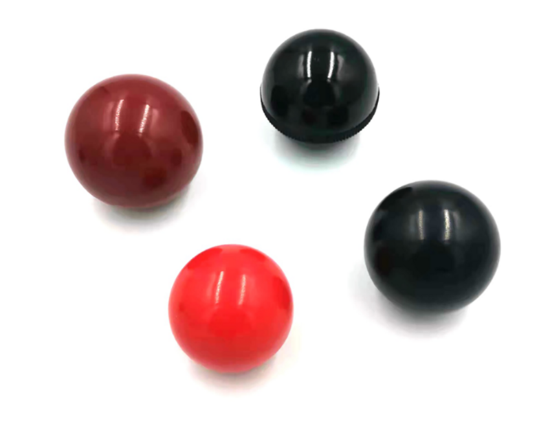 Boule de bakélite à noyau de fer avec poignée rouge, boule ronde en plastique, filetage intérieur, poignée de manette, M6, M8, M10, M12, M16