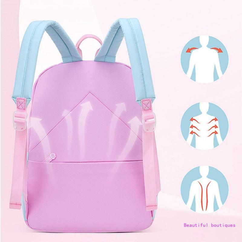 Cartoon School Backpack for Girls Multi Pocket Anti-theft Schoolbag Cute Student Daypack Children Book Bags Travel DropShip