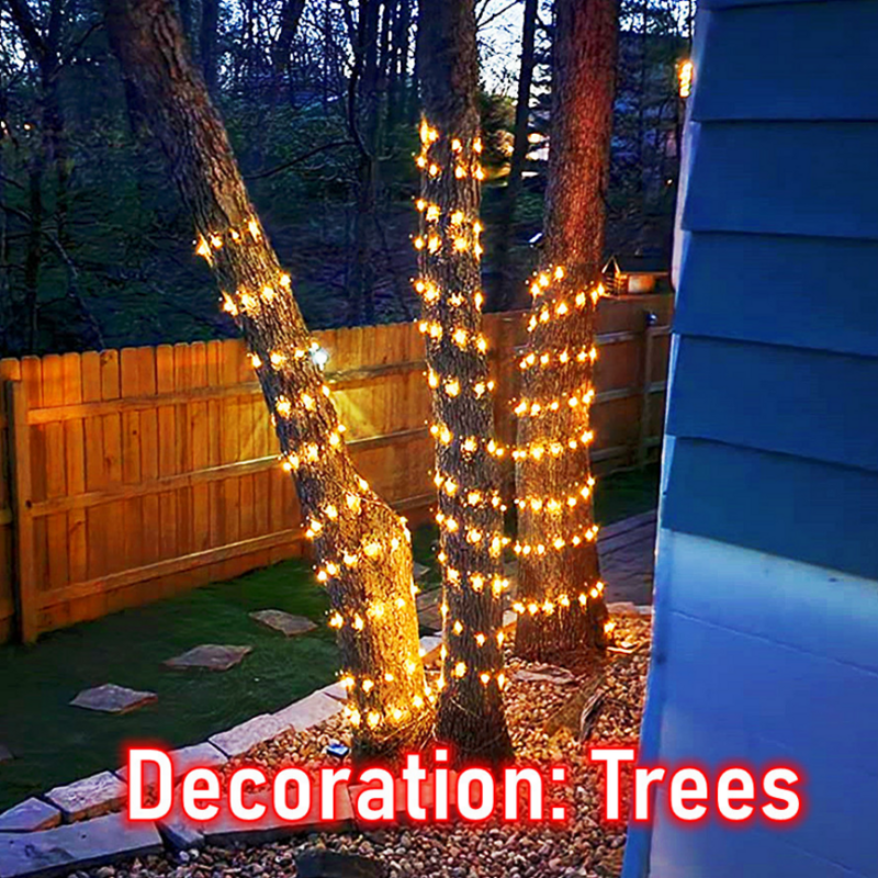 屋外LEDストリングライト,シルバーLEDライトガーランド,USB電源,クリスマスパーティーや結婚式の装飾