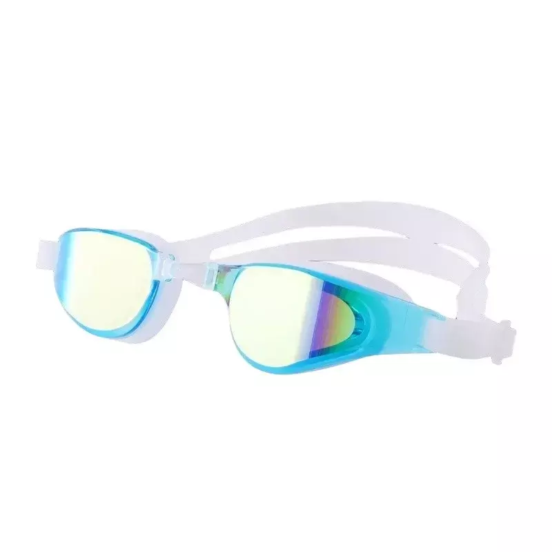 Óculos de natação antinevoeiro impermeáveis ao ar livre para homens e mulheres, armação grande com tampões de silicone, óculos para esportes aquáticos