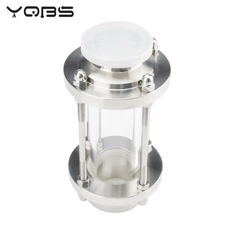 YQBS Sanitary Flow Sight Glass Diopter Fit 1.5" Tri Clamp 38mm Pipe OD SUS 304 Stainless Steel For Homebrew Diary Product
