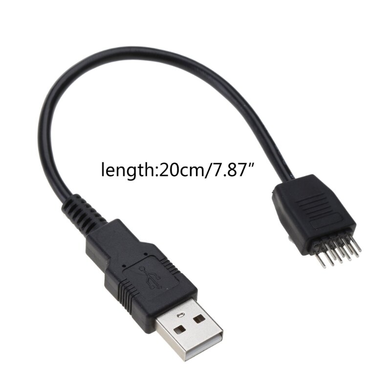 Cabeçalho USB 9 pinos macho 1 para 1 adaptador conector divisor extensão macho