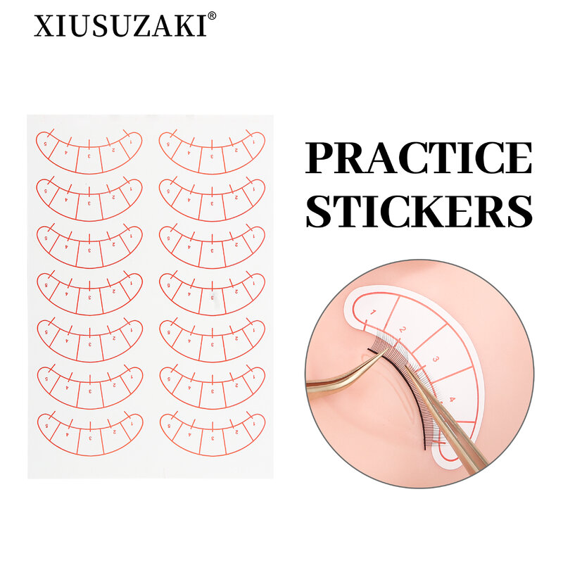 Xiusuzaki สติกเกอร์ติดขนตาปลอม70คู่สติกเกอร์ปลายตาสำหรับวางบนต่อขนตาอุปกรณ์แต่งหน้า