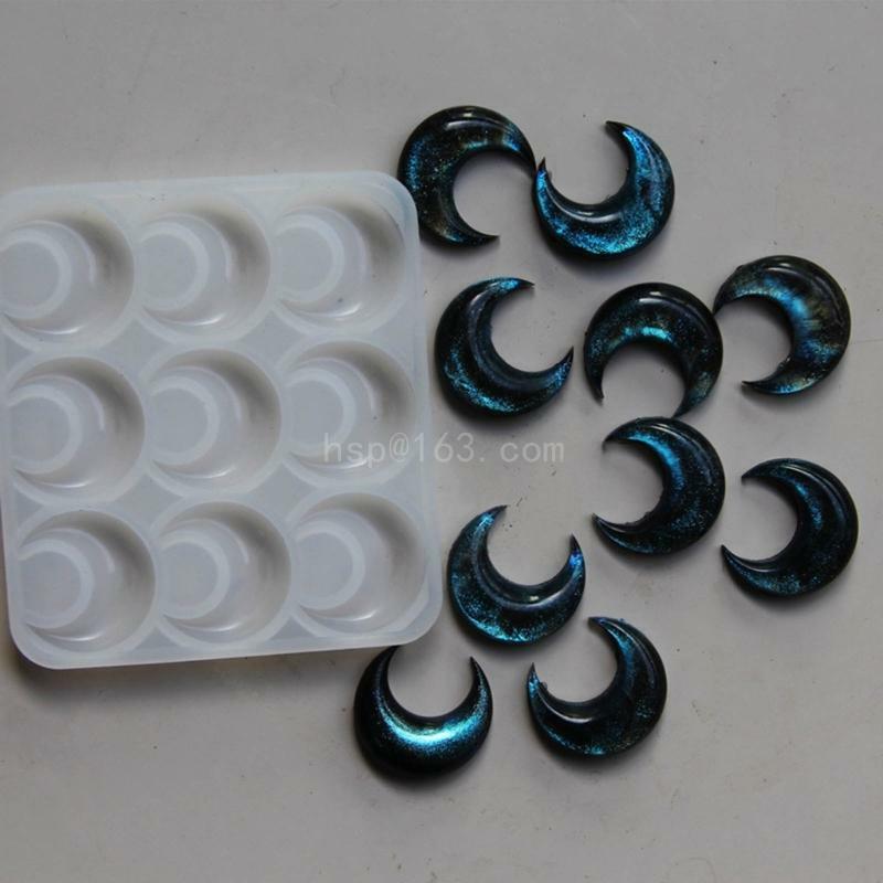 Durable Silicone Mold Moon and Pendant Mould Unique Crystal Resin Jewelry Making Molds for DIY Enthusiasts
