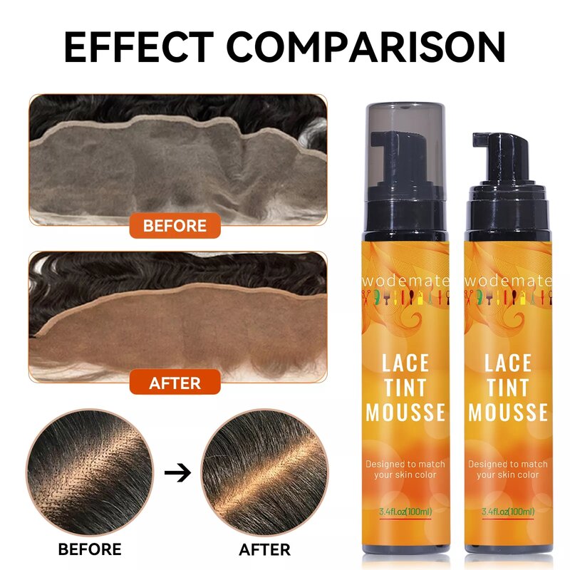 Front Lace Wig Glue Waterproof Melting Spray for Lace Wigs Lace Tint Mousse Professional Hair Dyes Wig Installation Kit Set