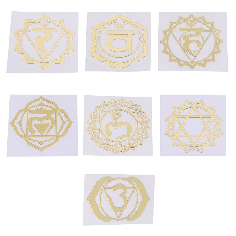 7 Pcs Heilige Geometrie Metalen Stickers Delicate Bloem Van Het Leven Chakra Stickers Piramide Art Resin Filler Levert