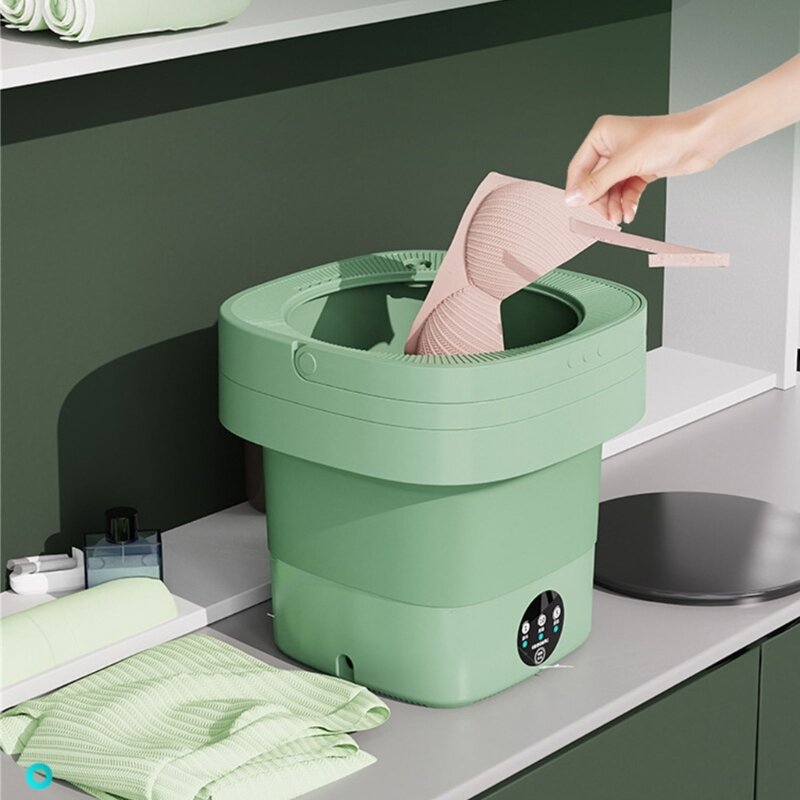 Mini lavadora automática integrada, cubo lavado, ropa interior cómoda y plegable, a