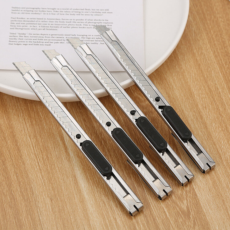 1PCSStainless steel utility knife trumpet portable office supplies metal paper knife student stationery hand tool knife wholesal
