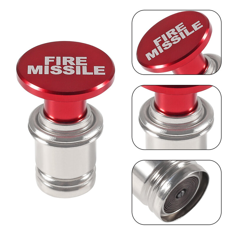 Fire Missiles Button Car Cigarette Lighter Anodized Aluminum 12 Volt Car Cigarette Lighter Replacement Fits Most Vehicles