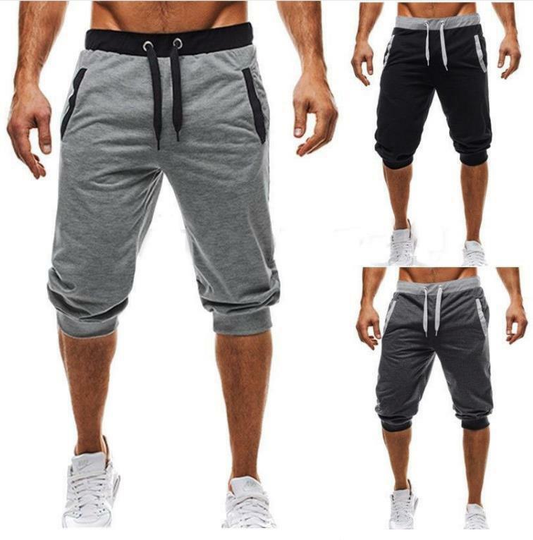 Новинка 2023, мужские короткие брюки, летние повседневные укороченные брюки с двойной веревкой для спортзала и фитнеса, тренировочные брюки для мужчин