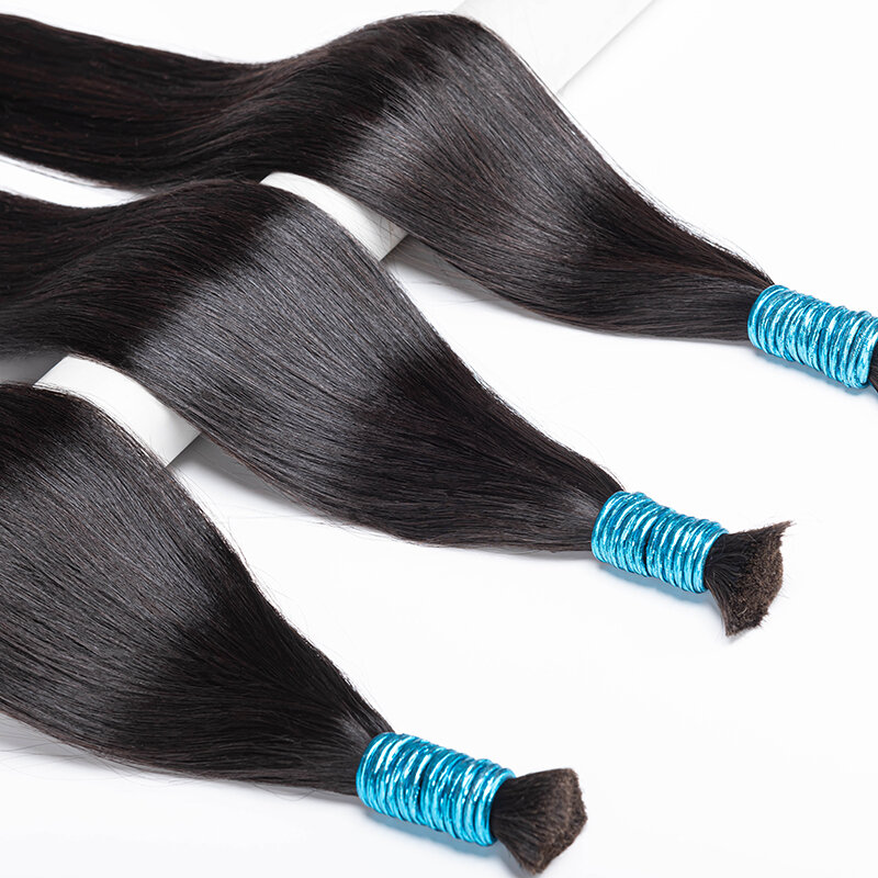 Extensions de cheveux naturels indiens, mèches lisses, 100% naturelles, vietnamiennes, en vrac