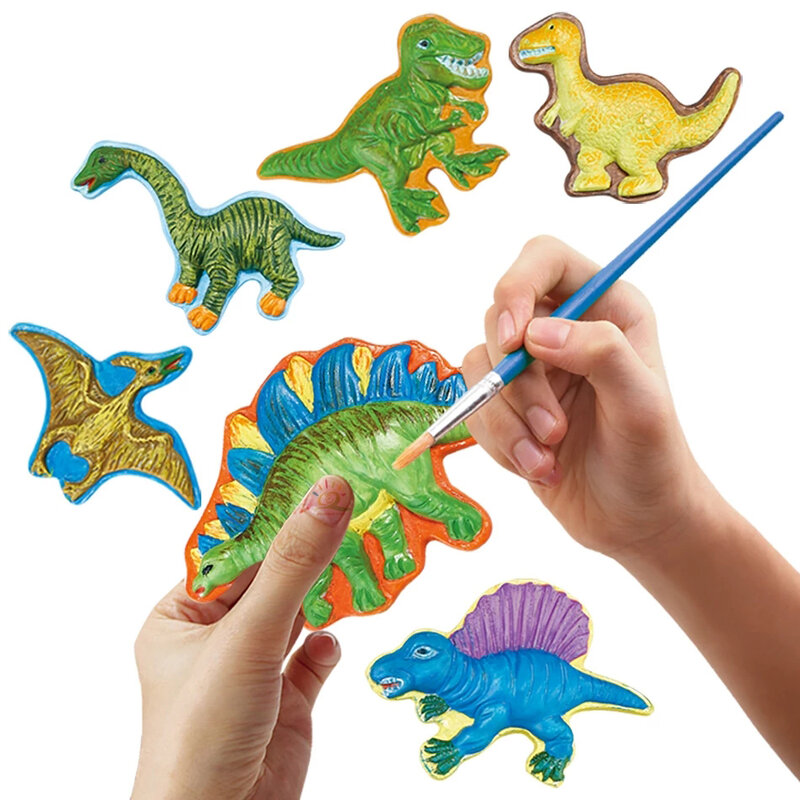 ديناصور الأحفوري التنقيب اللعب الأثرية حفر دهان داي مغناطيس الثلاجة التجمع نموذج تعليمي للأطفال