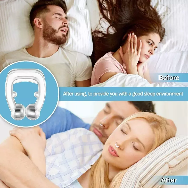 Clipe nose nasal portátil, de silicone, magnético, sleep, ferramenta para parar de snor, dormir