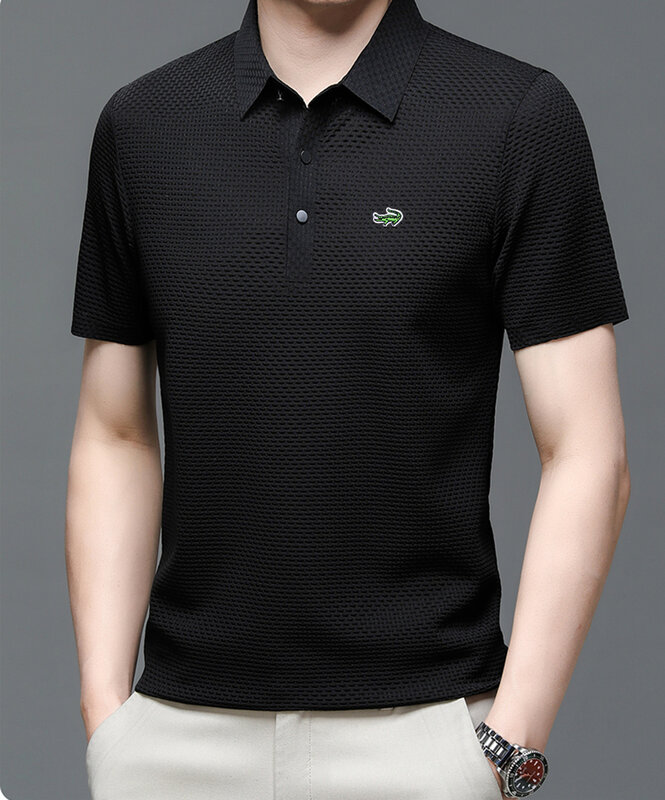 New Summer Brand Polo Shirt High Quality Men's Short Sleeve Breathable Top Business Casual Sweat-absorbing Polo-shirt for Men
