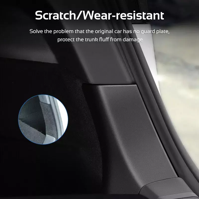 Pelindung Sill Anti gores bagasi mobil, pelindung Bumper untuk Tesla Model Y ABS, bilah samping Aksesori Mobil