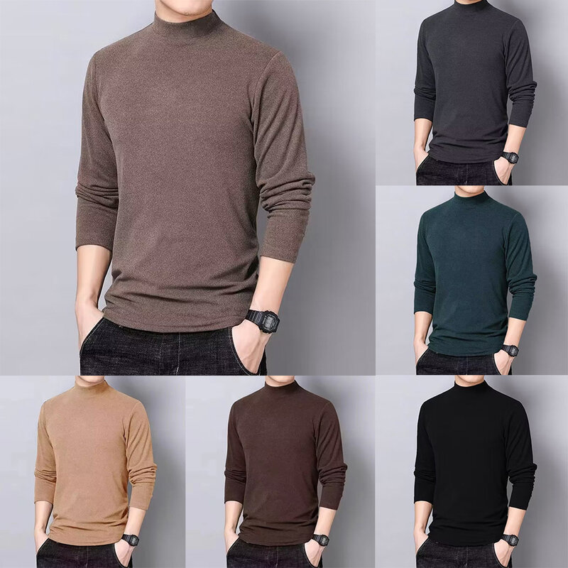 Kleding Top 1 Pc T-Shirt Herfst Onderhemd Ademend Warm Casual Winter Elasticiteit Herfst Heren Polyester Pullover