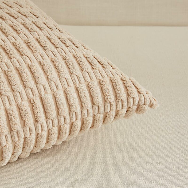 Juego de 2 fundas de almohada modernas para sofá, funda de almohada decorativa de tela de lino para exteriores, sofá, cama, coche, hogar