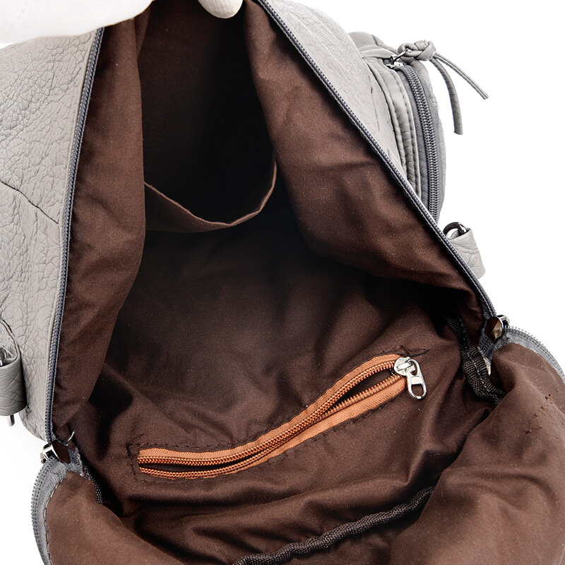 Рюкзаки из мягкой искусственной кожи в стиле панк с заклепками черные винтажные сумки на плечо брендовые высококачественные Промытые сумки для отдыха или путешествий