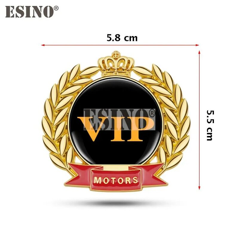 Car Styling Golden Wheatear VIP Logo Metal Zinc Alloy with Crystal Epoxy 3D Adhesive Emblem Badge Sticker Decal Auto Accessory