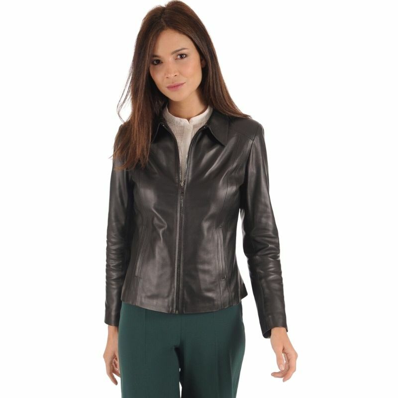 Women Genuine Lambskin Real Leather Jacket Motorcycle Slim Fit Biker Stylish