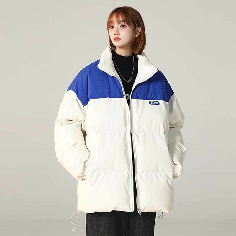 Chaqueta de algodón de cuero sintético para mujer, ropa de dos piezas, Parka con capucha, holgada, cálida, de estilo coreano, para invierno