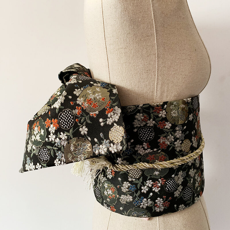 Yukata – Kimono japonais en Jacquard de haute qualité Obi, accessoires formels pour femmes, ceinture de taille à nœud